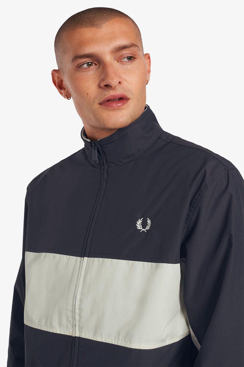 Deep Grey Fred Perry Colour Block Brentham Men's Jackets | PH 1182RVDW